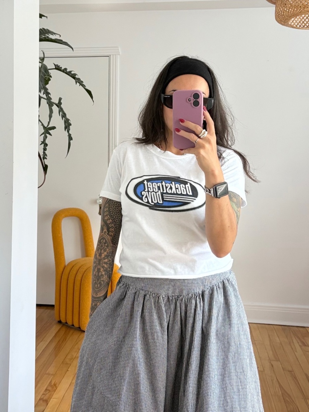 Backstreet boys raw hem crop tee